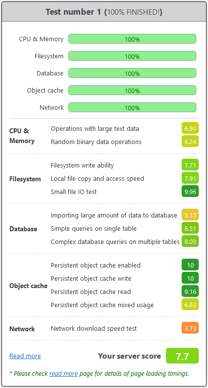 Benchmark on local laptop